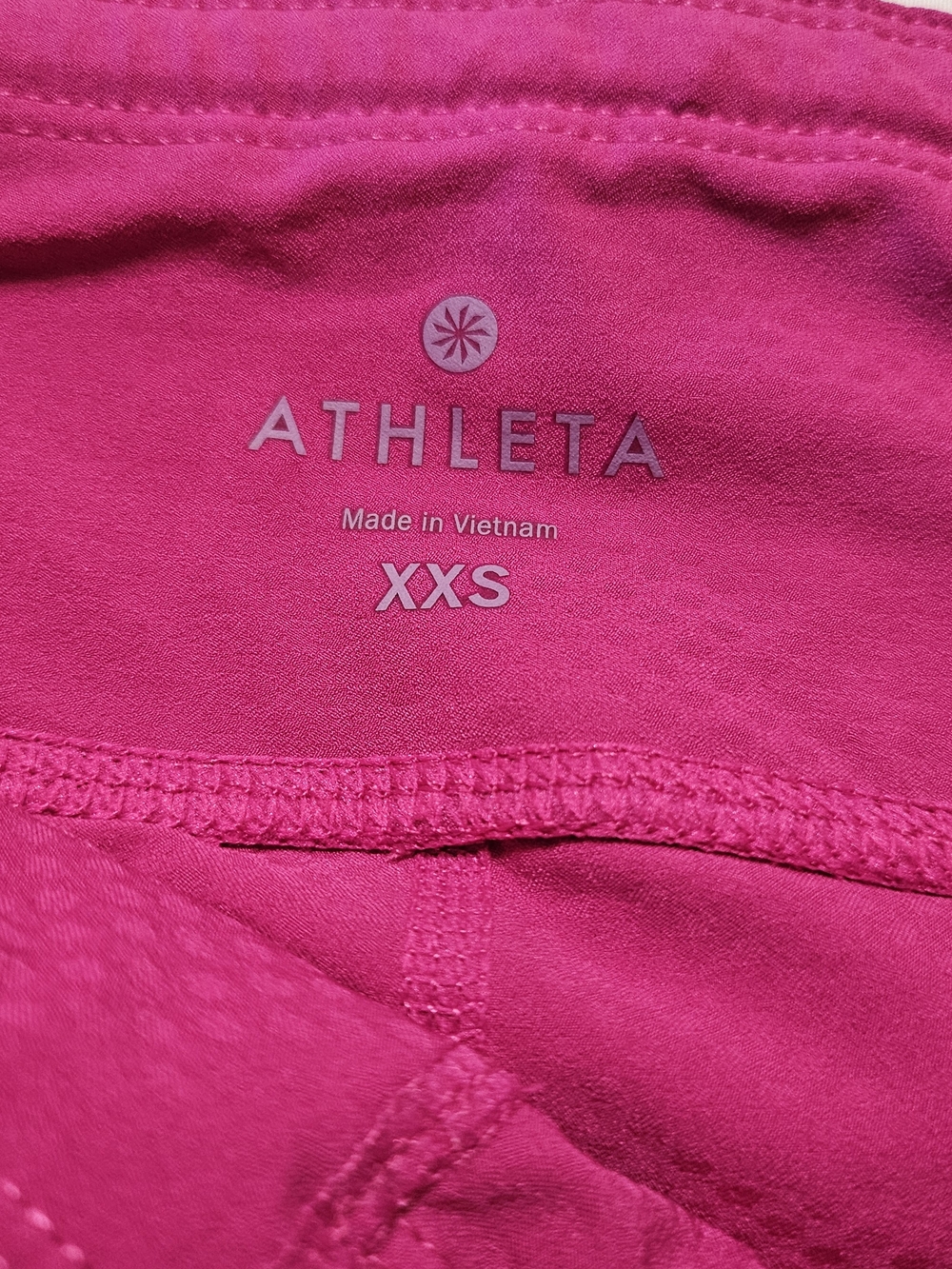 Athleta Dobby Be Free Knickers Magenta Cinch Performance Workout Capri Leggings - Picture 5 of 9